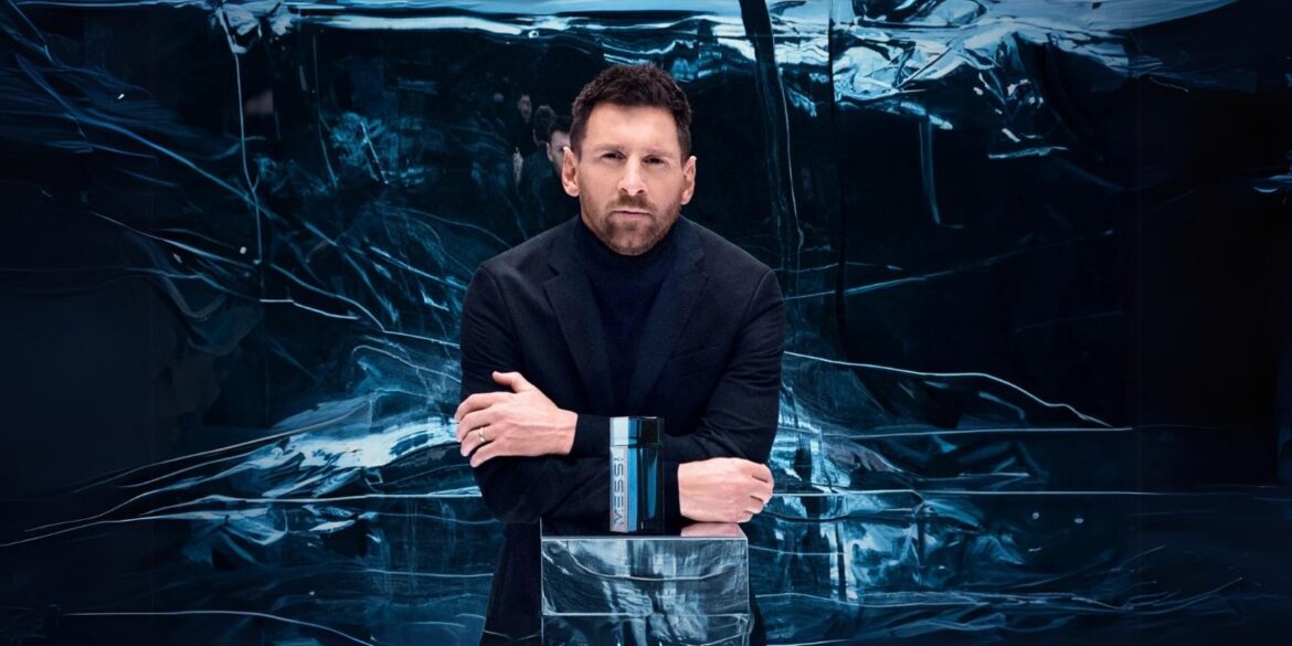 An image of messi with his newly introduced perfume