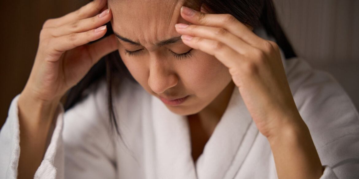 An image of a woman having headache