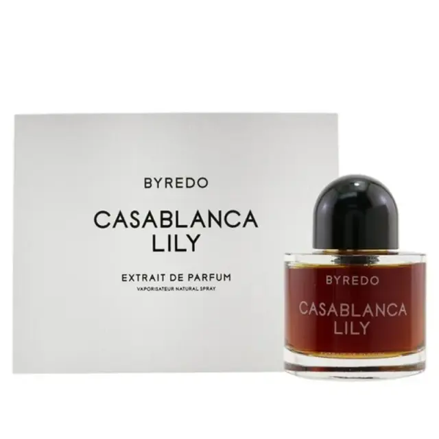 An image of Byredo casablanca lily extrait de Parfum with its box
