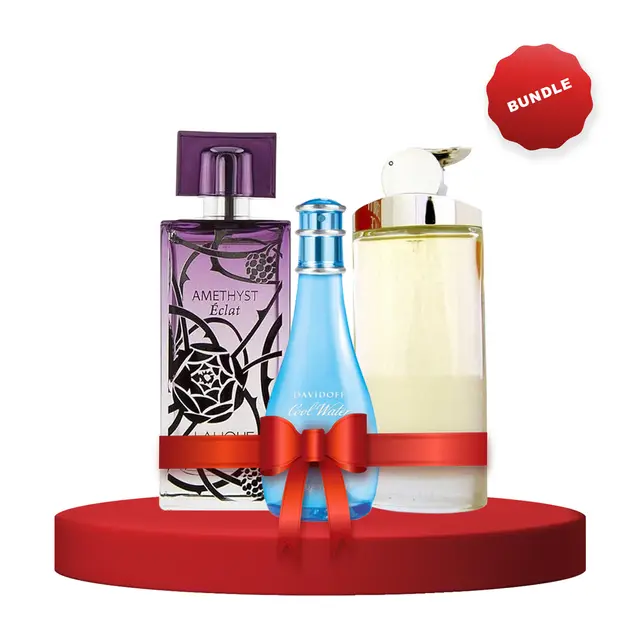 Save Big with the V Perfumes Bundle Offers 16 An image of Davidoff, lalique and Cerutti perfume bundle