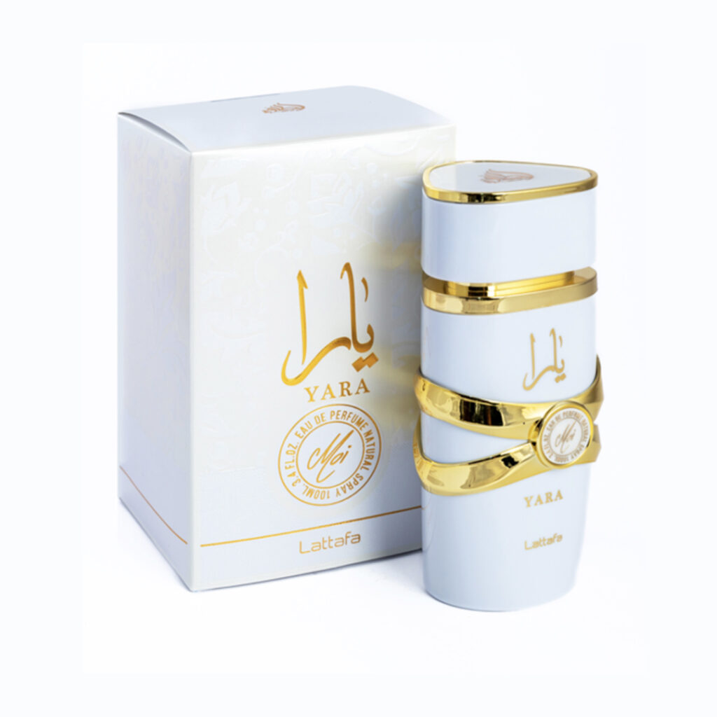 An image of Lattafa yara moi EDP perfume with its box