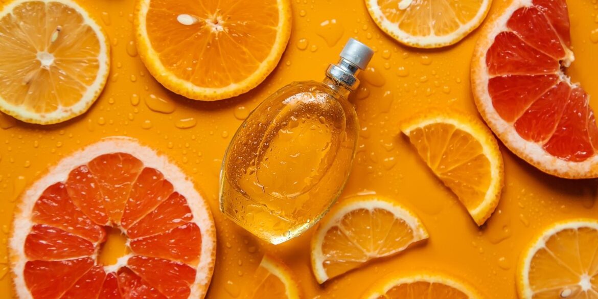 An image of a perfume with fruit extracts