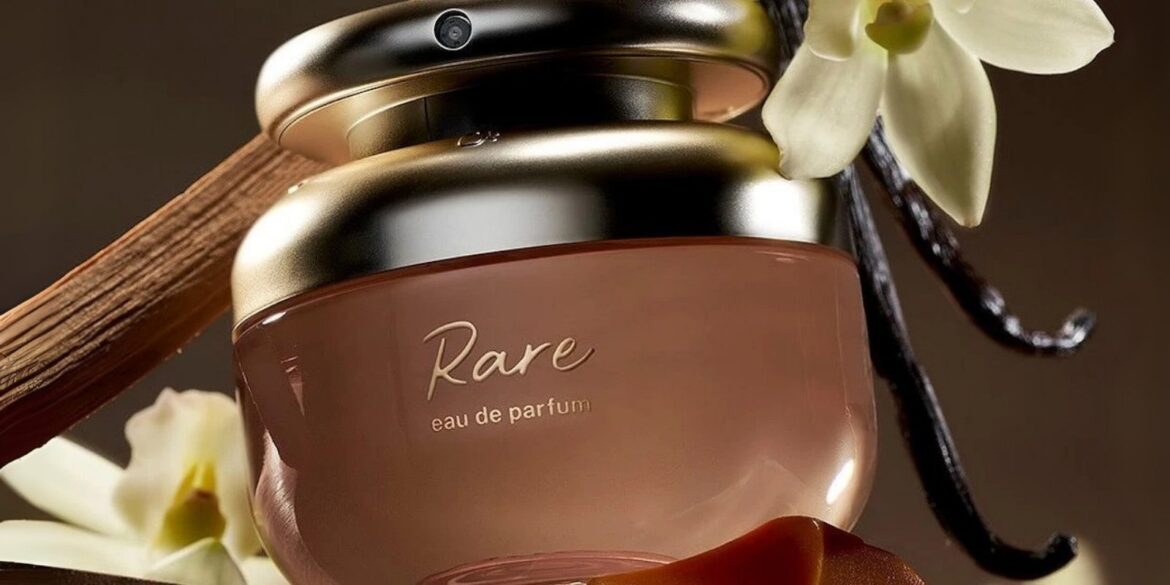 A creative illustration of Rare EDP perfume by Rare beauty