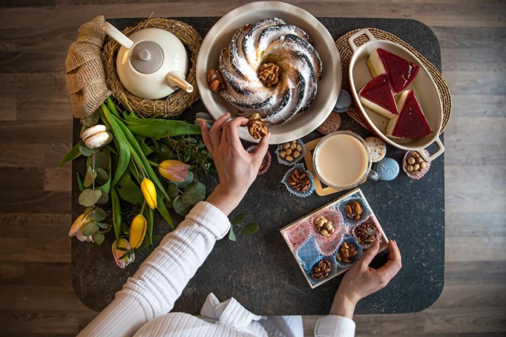 An image of different food items placed over a table