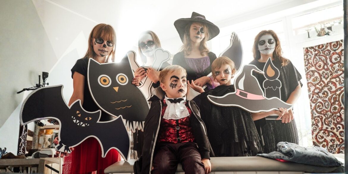 halloween-celebration-family An image of a family during halloween celebration