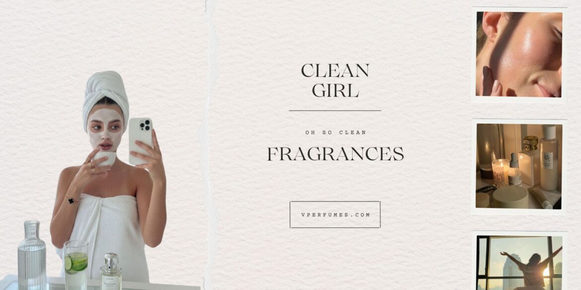 A creative illustration of clean girl perfumes