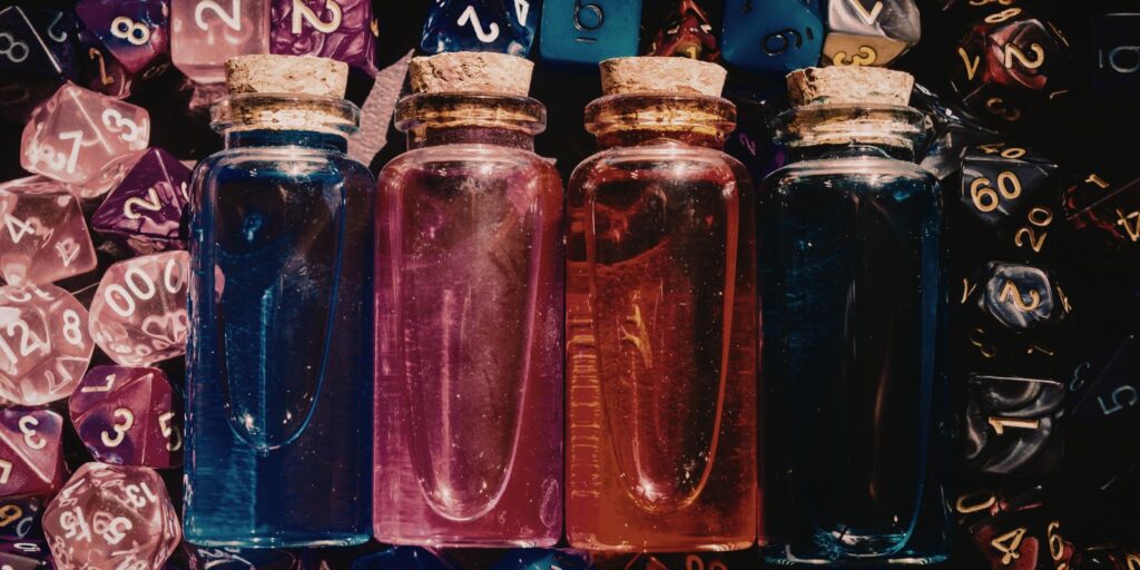 An image of 4 different perfume bottles