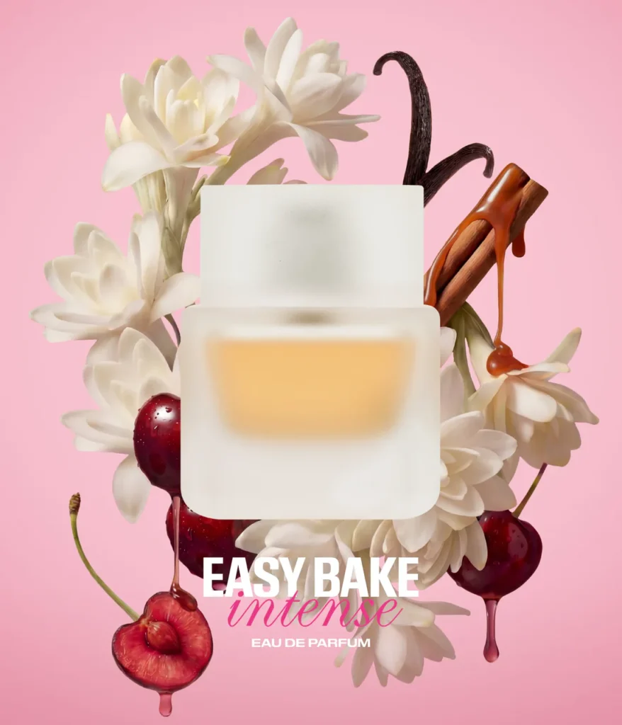 An image of Huda beauty easy bake intense parfum and their notes
