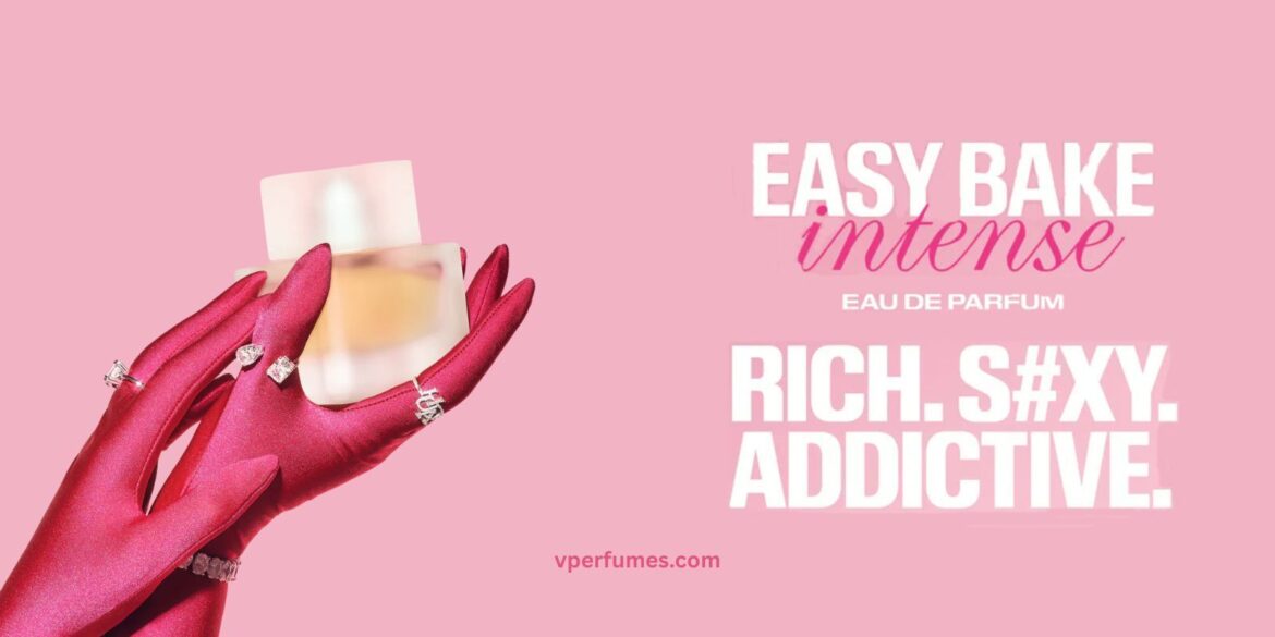 A creative illustration of Huda Beauty Easy Bak perfume